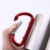 Maxbell Camping Cup with Hook Handle Backpacking Trips Portable Hiking Carabiner Mug Red Handle