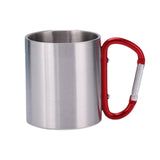 Maxbell Camping Cup with Hook Handle Backpacking Trips Portable Hiking Carabiner Mug Red Handle