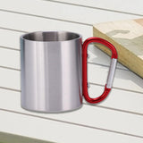 Maxbell Camping Cup with Hook Handle Backpacking Trips Portable Hiking Carabiner Mug Red Handle