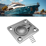 Maxbell Flush Ring Pull Handle Stainless Steel Boat Hatch Latch for Locker Boat Door