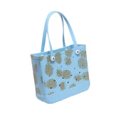 Maxbell Washable Tote Bag Fashion with Hole Waterproof Travel Bag Summer Beach Pouch Blue
