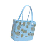Maxbell Washable Tote Bag Fashion with Hole Waterproof Travel Bag Summer Beach Pouch Blue