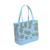 Maxbell Washable Tote Bag Fashion with Hole Waterproof Travel Bag Summer Beach Pouch Blue