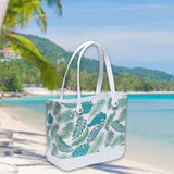 Maxbell Washable Tote Bag Fashion with Hole Waterproof Travel Bag Summer Beach Pouch Leaves
