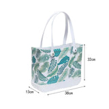Maxbell Washable Tote Bag Fashion with Hole Waterproof Travel Bag Summer Beach Pouch Leaves
