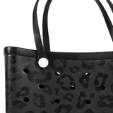 Maxbell Washable Tote Bag Fashion with Hole Waterproof Travel Bag Summer Beach Pouch Black