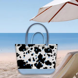Maxbell Washable Tote Bag Fashion with Hole Waterproof Travel Bag Summer Beach Pouch Cow