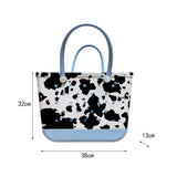 Maxbell Washable Tote Bag Fashion with Hole Waterproof Travel Bag Summer Beach Pouch Cow