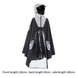 Maxbell Hooded Rain Poncho Reusable Long Sleeve Rainwear Rain Cape Pullover Raincoat Black