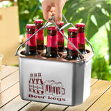 Maxbell 6 Beer Bottle Carrier Beer Cooler Handheld Water Bottle Holder Bike Football Silver