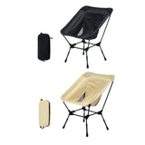 Maxbell Folding Camping Chair Stable Outdoor Moon Chair for Park Outside Backpacking Beige