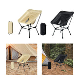 Maxbell Folding Camping Chair Stable Outdoor Moon Chair for Park Outside Backpacking Beige