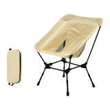 Maxbell Folding Camping Chair Stable Outdoor Moon Chair for Park Outside Backpacking Beige