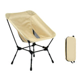 Maxbell Folding Camping Chair Stable Outdoor Moon Chair for Park Outside Backpacking Beige