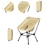 Maxbell Folding Camping Chair Stable Outdoor Moon Chair for Park Outside Backpacking Beige