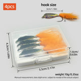 Maxbell 4 Pieces Fly Fishing Flies Lure Set with Hooks for Trout Trout Fishing Lures orange