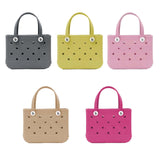 Maxbell 2xHole Bag Waterproof Washable Fashion Open Tote Bag for Shopping Travel Beach Gray