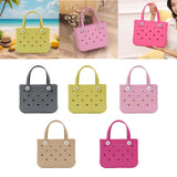 Maxbell 3xHole Bag Waterproof Washable Fashion Open Tote Bag for Shopping Travel Beach Gray