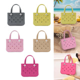 Maxbell 2xHole Bag Waterproof Washable Fashion Open Tote Bag for Shopping Travel Beach Gray