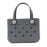 Maxbell 3xHole Bag Waterproof Washable Fashion Open Tote Bag for Shopping Travel Beach Gray