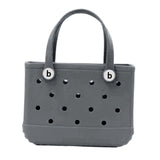 Maxbell 3xHole Bag Waterproof Washable Fashion Open Tote Bag for Shopping Travel Beach Gray
