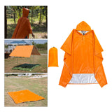 Maxbell Rain Poncho Water Resistant Emergency for Climbing Outdoor Activities Riding Orange