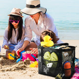 Maxbell Mesh Beach Tote Overnight Bag Storage Shoulder Bag for Work Birthday Vacation Black