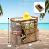 Maxbell Mesh Beach Tote Overnight Bag Storage Shoulder Bag for Work Birthday Vacation Black