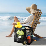 Maxbell Mesh Beach Tote Overnight Bag Storage Shoulder Bag for Work Birthday Vacation Black