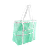 Maxbell Mesh Beach Tote Overnight Bag Storage Shoulder Bag for Work Birthday Vacation Green