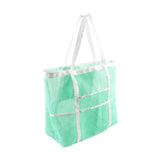 Maxbell Mesh Beach Tote Overnight Bag Storage Shoulder Bag for Work Birthday Vacation Green