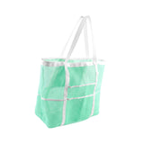 Maxbell Mesh Beach Tote Overnight Bag Storage Shoulder Bag for Work Birthday Vacation Green