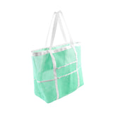 Maxbell Mesh Beach Tote Overnight Bag Storage Shoulder Bag for Work Birthday Vacation Green
