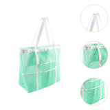 Maxbell Mesh Beach Tote Overnight Bag Storage Shoulder Bag for Work Birthday Vacation Green