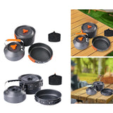 Maxbell 3Pcs Camping Cooking Set with Storage Bag for Fishing Outdoor Cooking Hiking Orange