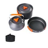 Maxbell 3Pcs Camping Cooking Set with Storage Bag for Fishing Outdoor Cooking Hiking Orange