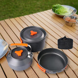 Maxbell 3Pcs Camping Cooking Set with Storage Bag for Fishing Outdoor Cooking Hiking Orange
