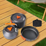 Maxbell 3Pcs Camping Cooking Set with Storage Bag for Fishing Outdoor Cooking Hiking Orange