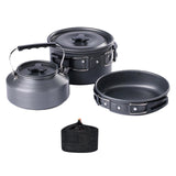 Maxbell 3Pcs Camping Cooking Set with Storage Bag for Fishing Outdoor Cooking Hiking Black