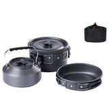 Maxbell 3Pcs Camping Cooking Set with Storage Bag for Fishing Outdoor Cooking Hiking Black