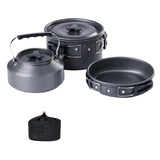 Maxbell 3Pcs Camping Cooking Set with Storage Bag for Fishing Outdoor Cooking Hiking Black