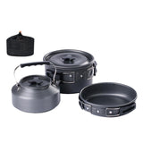 Maxbell 3Pcs Camping Cooking Set with Storage Bag for Fishing Outdoor Cooking Hiking Black
