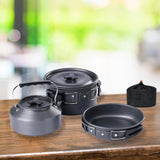 Maxbell 3Pcs Camping Cooking Set with Storage Bag for Fishing Outdoor Cooking Hiking Black