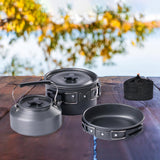 Maxbell 3Pcs Camping Cooking Set with Storage Bag for Fishing Outdoor Cooking Hiking Black