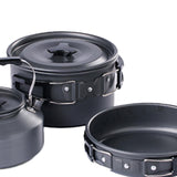 Maxbell 3Pcs Camping Cooking Set with Storage Bag for Fishing Outdoor Cooking Hiking Black