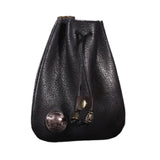 Maxbell Mini Drawstring Bag Vintage Style Coin Pouch Hanging for Men Women Waist Bag Black