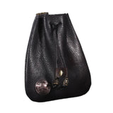 Maxbell Mini Drawstring Bag Vintage Style Coin Pouch Hanging for Men Women Waist Bag Black