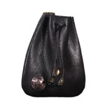 Maxbell Mini Drawstring Bag Vintage Style Coin Pouch Hanging for Men Women Waist Bag Black