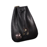 Maxbell Mini Drawstring Bag Vintage Style Coin Pouch Hanging for Men Women Waist Bag Black