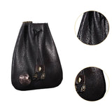 Maxbell Mini Drawstring Bag Vintage Style Coin Pouch Hanging for Men Women Waist Bag Black